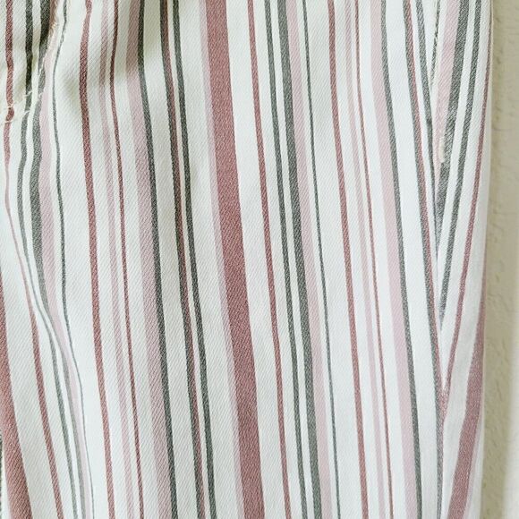 American Eagle Jeans Size 0 Women's Pants Hi Rise Purple Ivory Black Striped - Picture 3 of 12